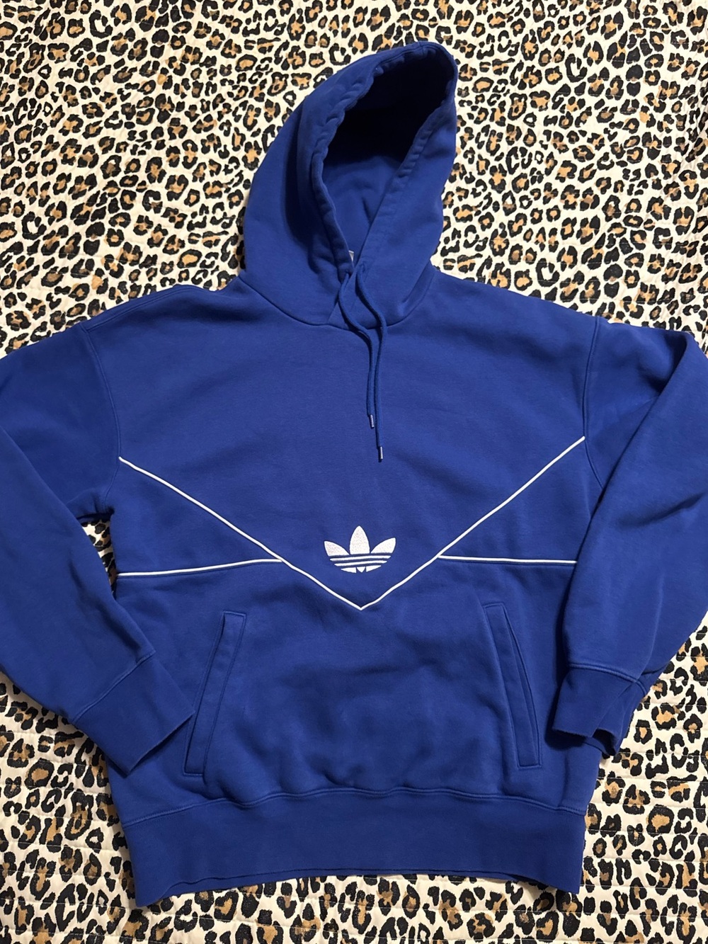 Adidas Blue Trefoil Pullover Hoodie